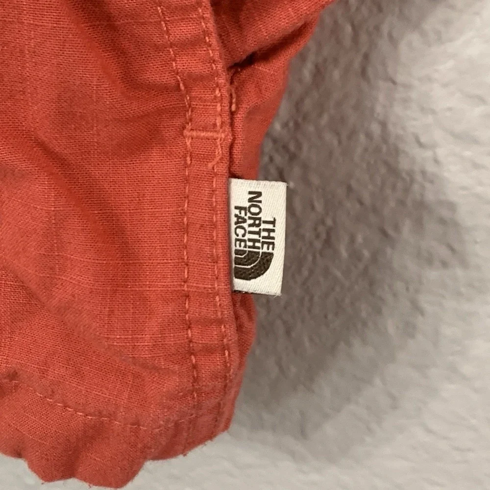 The North Face Men's Size M Orange  Long Sleeve Button Up Camp Shirt Heavyweight
